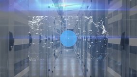 Animation of network of connections over server room. Global business and digital interface concept digitally generated video. - Powered by Shutterstock - Get 15% off with code: PIKWIZARD15