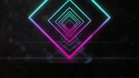 Animation of start text over neon shapes on black background. Global retro future, social media and digital interface concept digitally generated video. - Powered by Shutterstock - Get 15% off with code: PIKWIZARD15