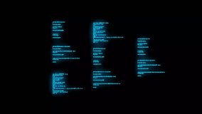 Futuristic blue digital code streams glowing on black background, cyber data columns animation - Powered by Shutterstock - Get 15% off with code: PIKWIZARD15