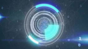 Animation of network of connections with binary coding over scope scanning. Global technology and digital interface concept digitally generated video. - Powered by Shutterstock - Get 15% off with code: PIKWIZARD15