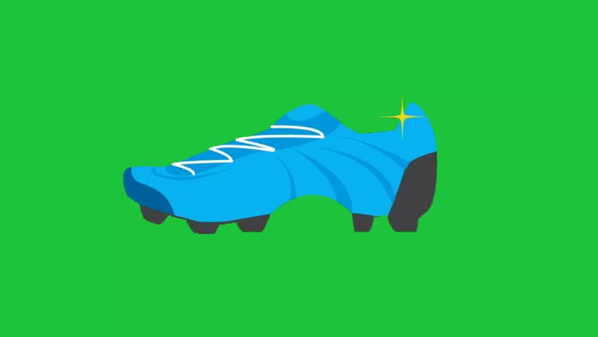 Soccer cleat on green screen, clean looping football footwear animation for sports, training, and game promotion visuals