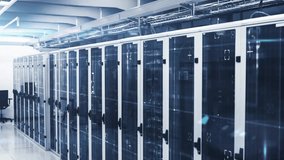After empty rack code overlay appearing on cabinets in data center growing densely before fading. Technology, data, cybersecurity, digital, networking, infrastructure, futuristic - Powered by Shutterstock - Get 15% off with code: PIKWIZARD15