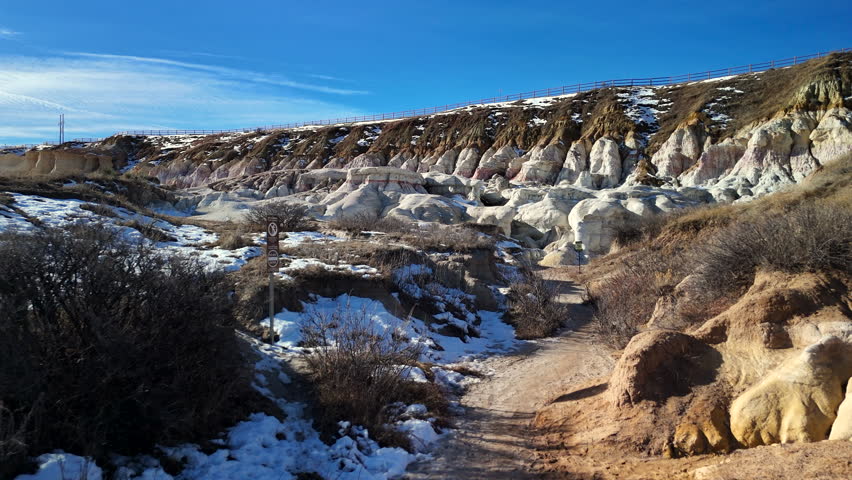 White Cliff Formations in Colorado Plains Colorful Rock Aerial 4K Drone