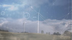 Animation of network of connections over landscape. Global connections digital interface data processing concept digitally generated video. - Powered by Shutterstock - Get 15% off with code: PIKWIZARD15