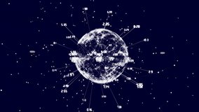 Animation of financial graphs over globe and connections on navy background. Finance, data processing, network, connections and technology concept digitally generated video. - Powered by Shutterstock - Get 15% off with code: PIKWIZARD15