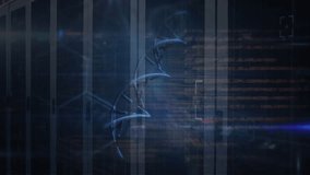 Animation of dna, data and identity over servers. Global network, science, investigation and technology concept digitally generated video. - Powered by Shutterstock - Get 15% off with code: PIKWIZARD15