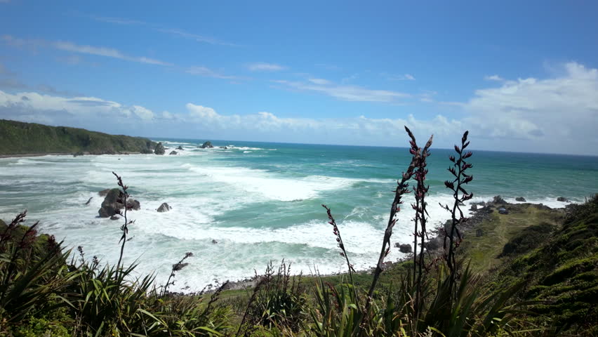 Ocean surf along rocky headland