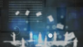 Animation of network of digital icons and statistical data processing against blue background. Global networking and business technology concept - Powered by Shutterstock - Get 15% off with code: PIKWIZARD15