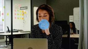 Animation of network of connections with icons over diverse network of caucasian businesswoman using vr headset. Global business global data processing and connections concept digitally generated - Powered by Shutterstock - Get 15% off with code: PIKWIZARD15