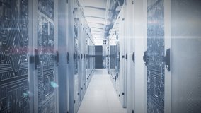 Animation of scope scanning over level up text and microprocessor connections against server room. Business data storage technology concept - Powered by Shutterstock - Get 15% off with code: PIKWIZARD15