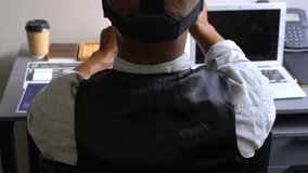 Animation of clock over african american businessman wearing vr headset. global data processing, connections, digital interface and data processing concept digitally generated video. - Powered by Shutterstock - Get 15% off with code: PIKWIZARD15