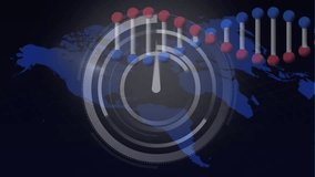 Animation of dna strand and network of connections over dna strand. Digital security data and business safety and technology concept digitally generated video. - Powered by Shutterstock - Get 15% off with code: PIKWIZARD15