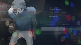 Animation of network of connections and data processing over american football players. Global sports, networks and data processing concept digitally generated video. - Powered by Shutterstock - Get 15% off with code: PIKWIZARD15