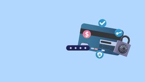 Animation Illustrating Secure Payment And Financial Protection Concepts With Copy Space For Text. Suitable For Ecommerce, Banking Security, Digital Finance, And Safe Transaction Visuals. - Powered by Shutterstock - Get 15% off with code: PIKWIZARD15