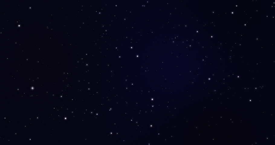 Shimmering starry sky with blue glow, night with twinkling star-filled sky, cosmos and galaxy, vector