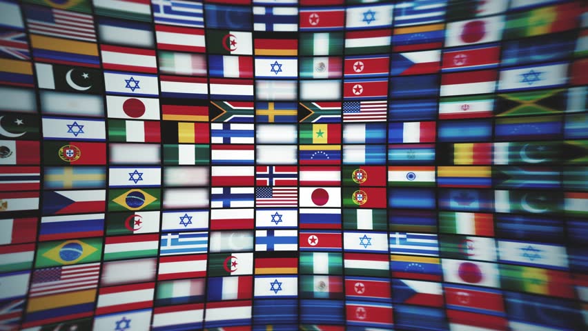 All Countries Of The World Flags Background Animation
Animation of a design abstract 3d background with international world flags icons mosaic shifting and speed effect along with depth of blur