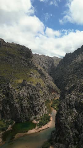 Torrent de Pareis - 4K Cinematic Vertical Drone Footage - Mallorca - Spain 06