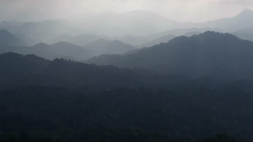 Clouds and a sky with the setting sun