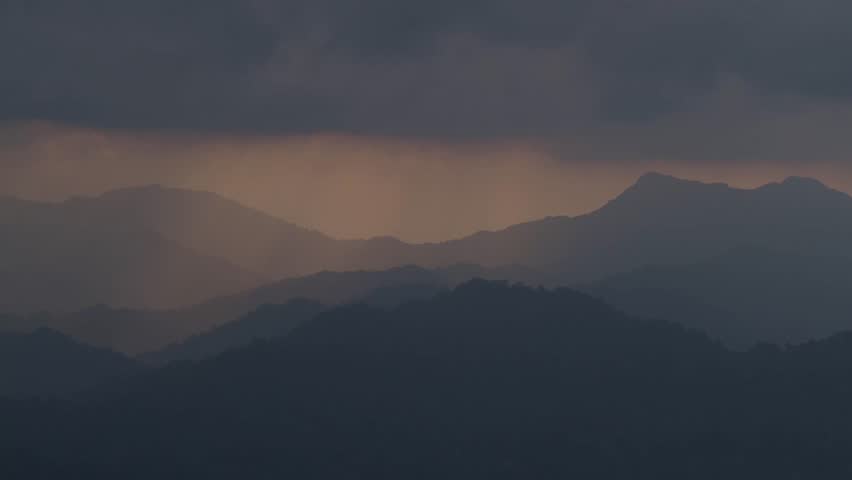 Clouds and a sky with the setting sun