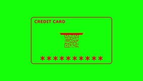 Graphic interface depicting virtual bank card identification process with red laser beam scanning qr code on chroma key background footage - Powered by Shutterstock - Get 15% off with code: PIKWIZARD15