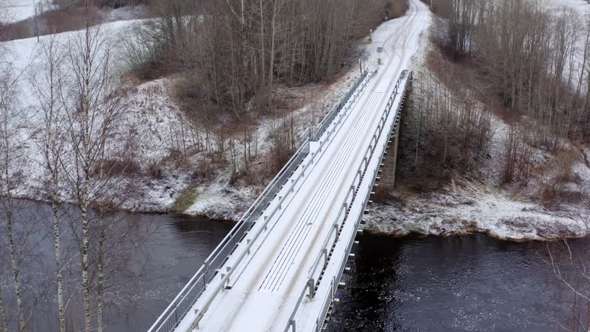 Aerial View of River and Bridge