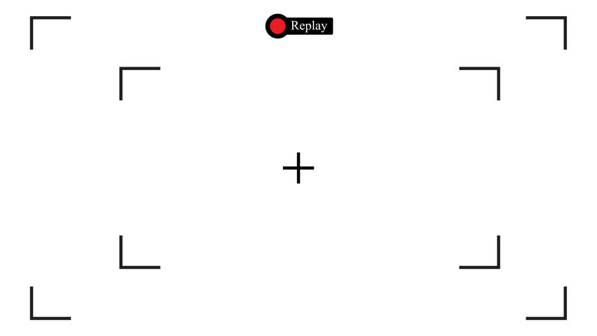 display camera animation featuring a red circular record icon and “Replay” label no backgroun. display cam replay animation with alpha channel. overlay with transparent background. template replay video