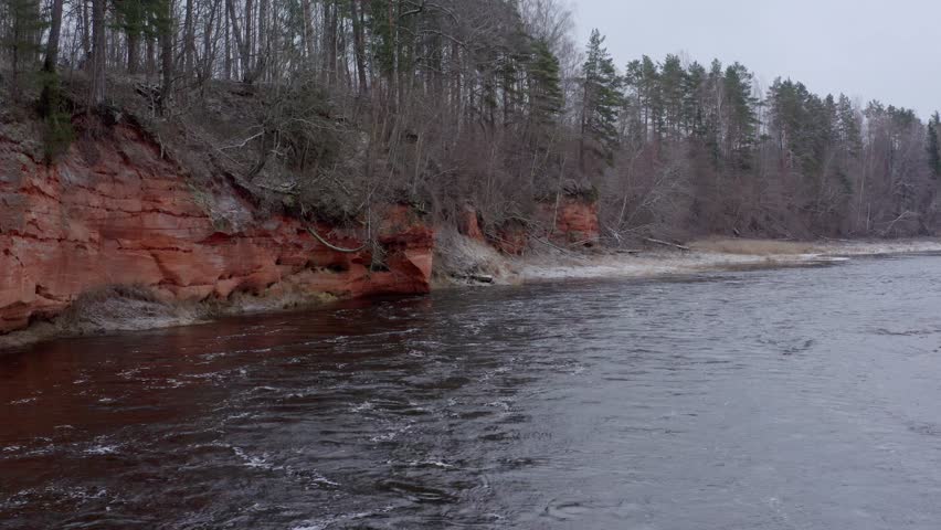 Aerial View of Winter River