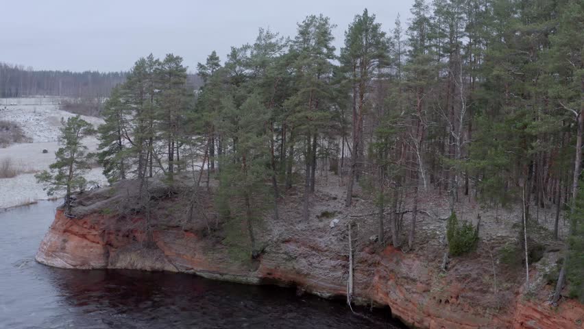 Aerial View of Winter River