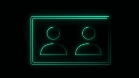 A neon glowing user icon animation, often used to represent user profiles or a group of people.  - Powered by Shutterstock - Get 15% off with code: PIKWIZARD15