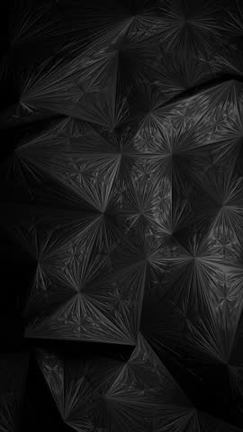 A dark, textured background featuring a complex arrangement of sharp, angular geometric shapes that create a sense of depth and mystery