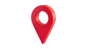 Glossy Red Location Pin Icon Animation Video – 3D GPS Map Marker, Navigation, Travel and Map Concept Loop - Powered by Shutterstock - Get 15% off with code: PIKWIZARD15