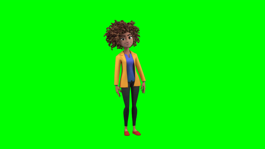 3D Teacher Lady Walking Green Screen Animation for Education Presentation Video. Professional female instructor character walking loop isolated on chroma key for explainer, online learning, promo, and classroom visuals.