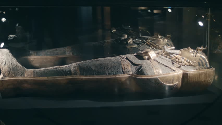 Tutankhamen - pharaoh of ancient Egypt from the XVIII dynasty of the New Kingdom. Protection the royal mummy of Tutankhamen