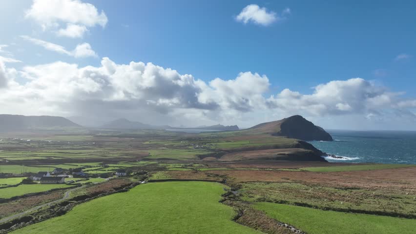 Epic Kerry drone view dramatic Dingle on The Wild Atlantic Way Ireland Epic location