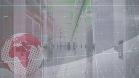 Animation of globe rotating over server room. global network, connections, data processing and technology concept digitally generated video. - Powered by Shutterstock - Get 15% off with code: PIKWIZARD15