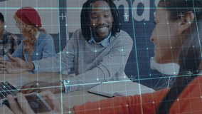 Animation of financial data processing over diverse business people. Back to school and education concept. - Powered by Shutterstock - Get 15% off with code: PIKWIZARD15