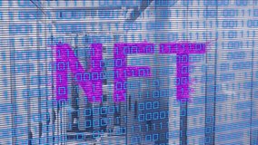 Animation of nft and binary code over server room. Digital resources, data processing and technology concept digitally generated video. - Powered by Shutterstock - Get 15% off with code: PIKWIZARD15