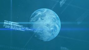 Animation of globe and data processing over man using smartphone. Global data processing technology and connections concept digitally generated video. - Powered by Shutterstock - Get 15% off with code: PIKWIZARD15