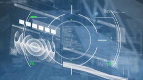 Animation of scope scanning over moving clock and data processing. Global technology, computing and digital interface concept digitally generated video. - Powered by Shutterstock - Get 15% off with code: PIKWIZARD15