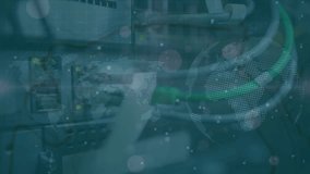 Animation of application icons hanging to clouds and maps, globe over ethernet cables in server room. Digital composite, multiple exposure, globalization, data center, networking, digital clock. - Powered by Shutterstock - Get 15% off with code: PIKWIZARD15