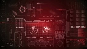 Animation of neon ticking clock over interface with data processing against red background. Computer interface and business technology concept - Powered by Shutterstock - Get 15% off with code: PIKWIZARD15