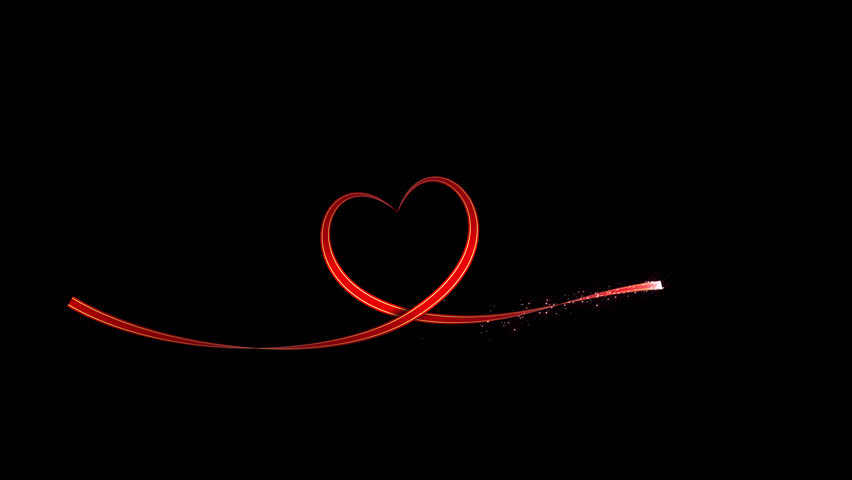 Valentine's and Wedding Ribbons Heart shape formation Overlay Element with Alpha Channel
