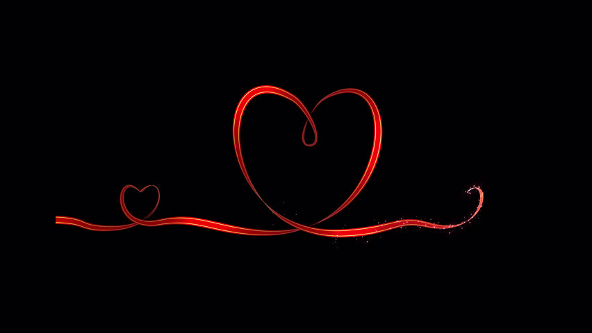 Valentine's and Wedding Ribbons Heart shape formation Overlay Element with Alpha Channel
