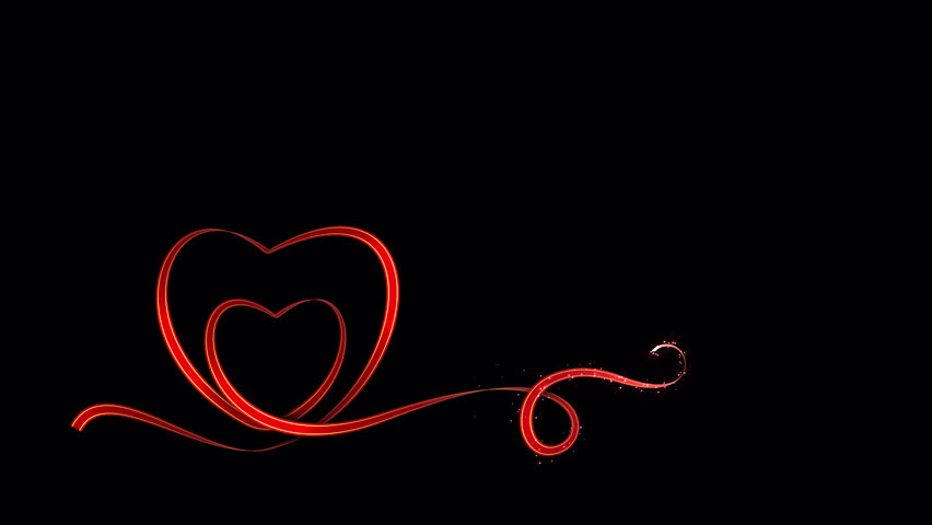 Valentine's and Wedding Ribbons Heart shape formation Overlay Element with Alpha Channel
