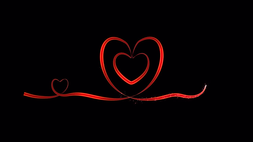 Valentine's and Wedding Ribbons Heart shape formation Overlay Element with Alpha Channel
