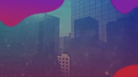 Animation of data processing and shapes over cityscape. Global technology, computing and digital interface concept digitally generated video. - Powered by Shutterstock - Get 15% off with code: PIKWIZARD15