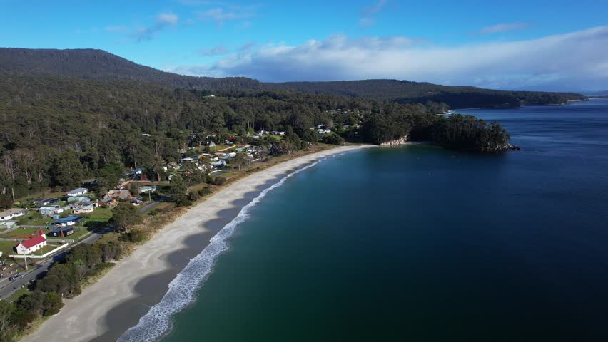 Aerial Shot Of Adventure Bay Beach In Tasmania, Australia