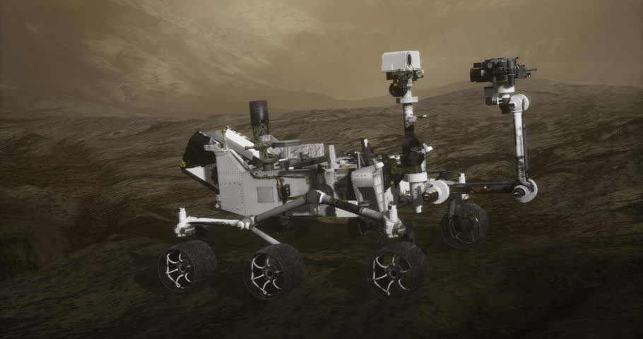 Curiosity rover conducts research on the surface of Mars, analyzing soil and rock samples while capturing atmospheric data. This mission aims to understand Martian conditions.