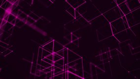 Purple glowing geometric cubes forming an immersive digital environment. - Powered by Shutterstock - Get 15% off with code: PIKWIZARD15