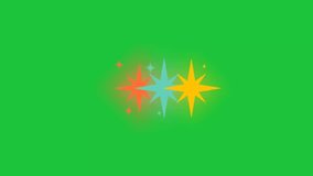 Colorful glowing starburst sparks on green screen, festive abstract light flares with smooth animated shimmer and motion - Powered by Shutterstock - Get 15% off with code: PIKWIZARD15
